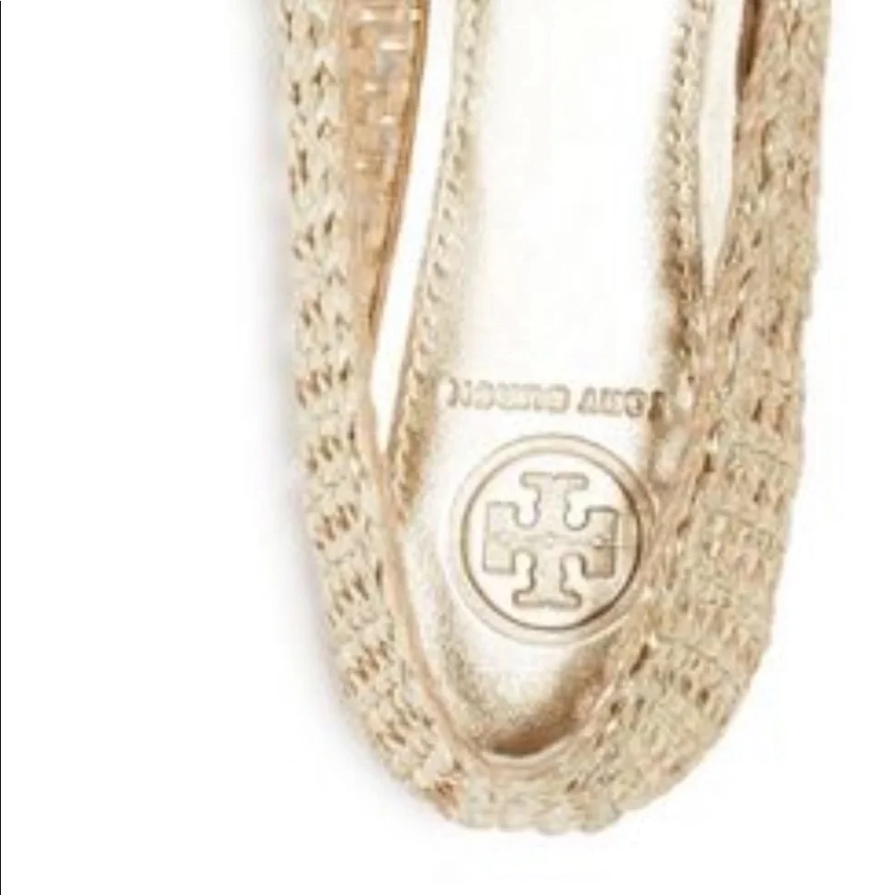 Tory Burch ‘Reva’ Gold Ballerina Flats